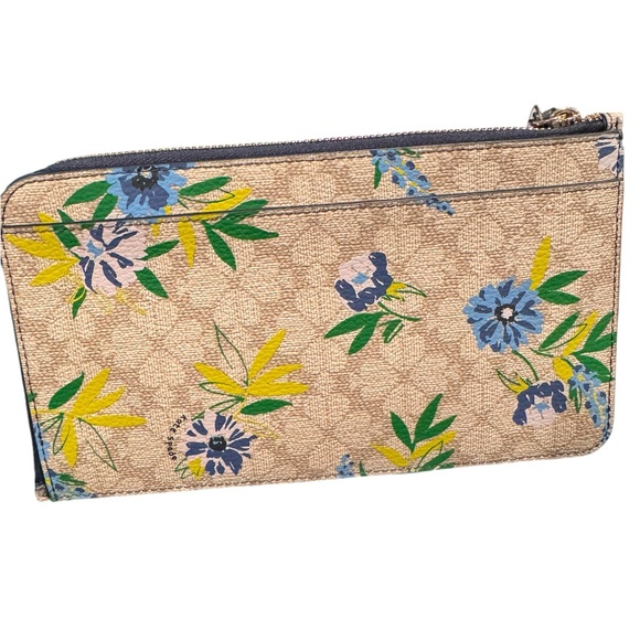 kate spade Beige Floral Zip Pouch with Blue Pen NWT - Picture 4 of 5